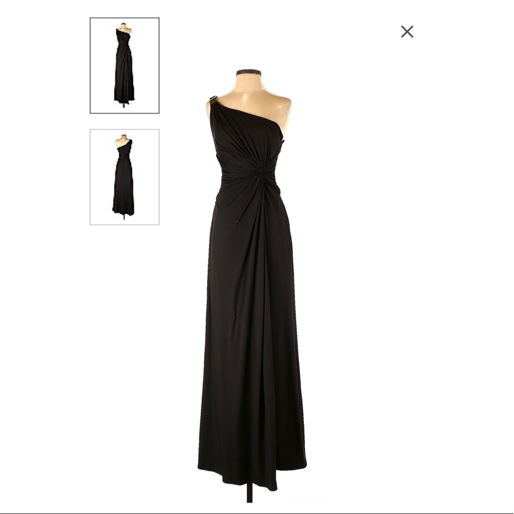 Max and Cleo long black dress with gold accent